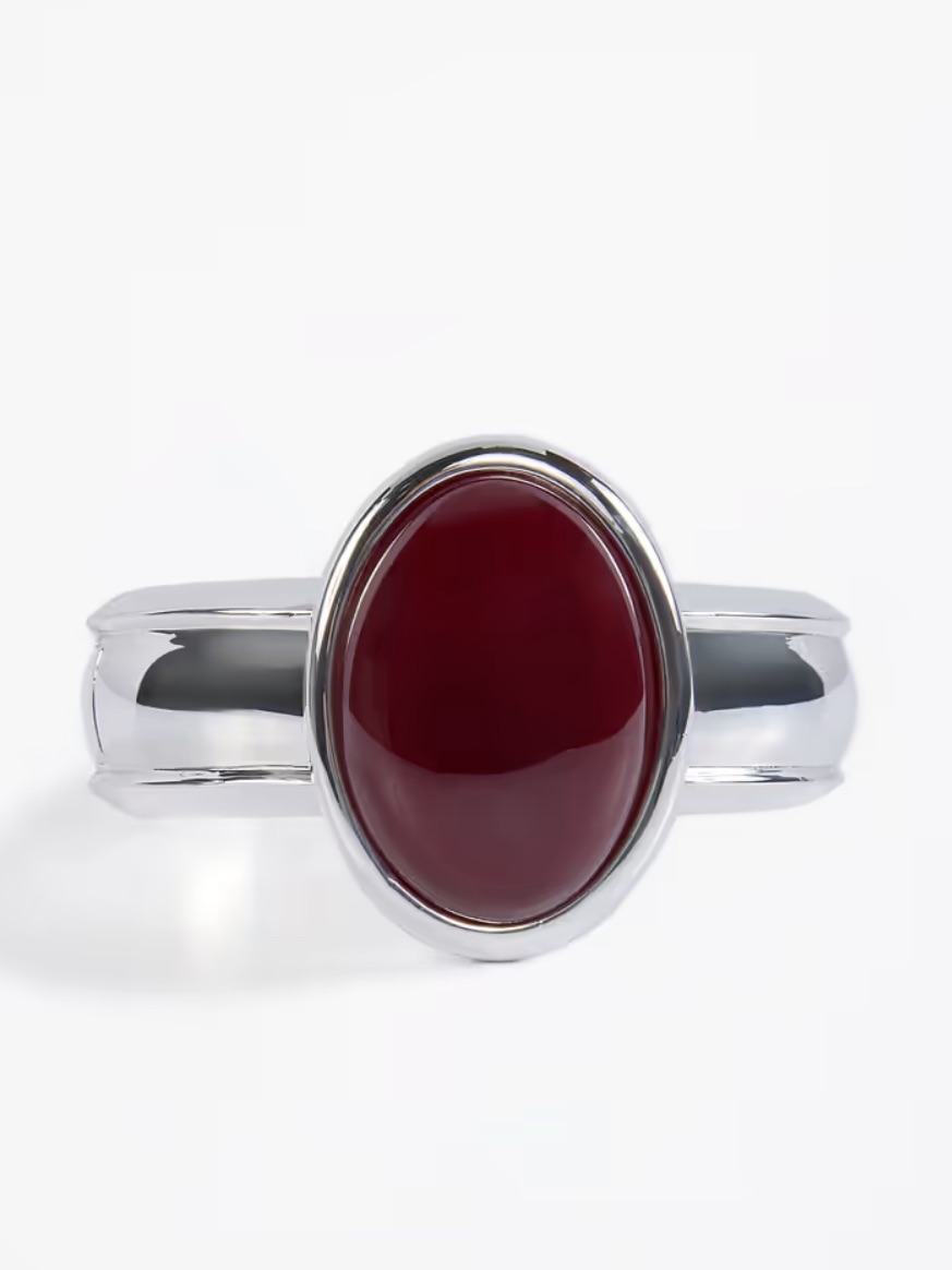 Same Stone Cuff Silver/Oxblood